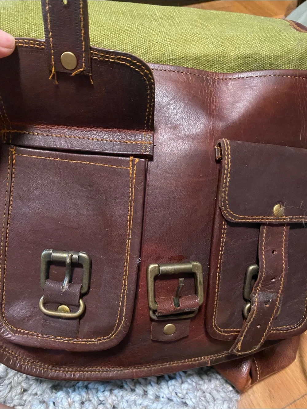 Classic Men's Brown Leather Crossbody Satchel